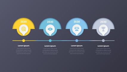 Timeline Infographic design template with 4 steps