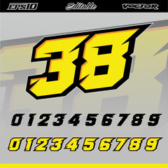 Racing sticker and number start designs