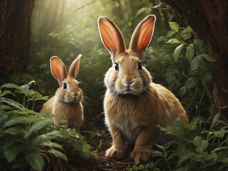 Fototapeta premium rabbit in the garden