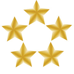 golden stars isolated on white background