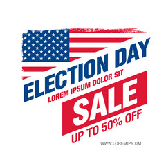 Election day sale banner design vector illustration