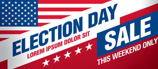 Election day sale banner design vector illustration