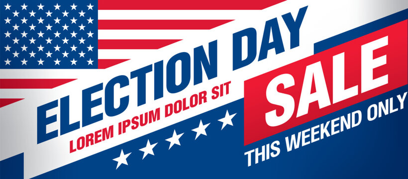 Election day sale banner design vector illustration