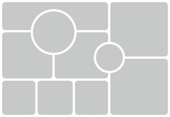 Pictures or photos frame collage. comics page grid layout abstract photo frames and digital photo wall template