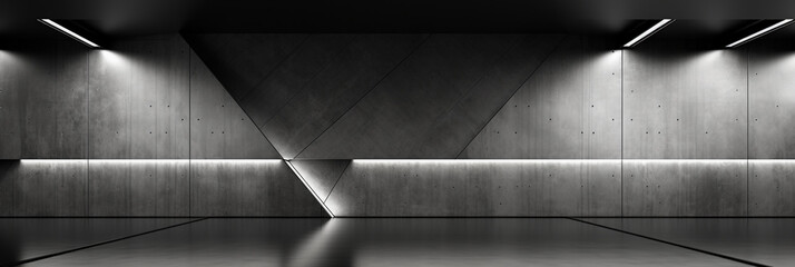 Dark Silver room interior view Grey studio abstract background_