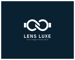 Vector classic circle sunglass and lens vector logo template