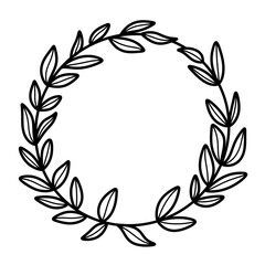 Floral wreath flower wedding frame or decoration.