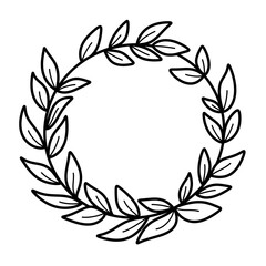 Floral wreath flower wedding frame or decoration.