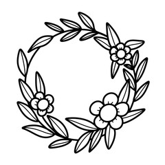 Floral wreath flower wedding frame or decoration.