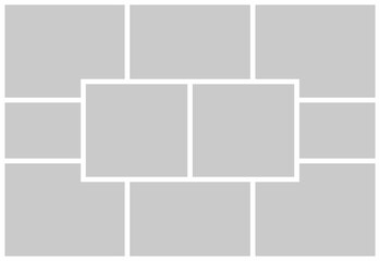 Pictures or photos frame collage. comics page grid layout abstract photo frames and digital photo wall template
