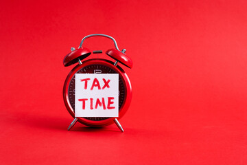 Tax time sticky on alarm clock