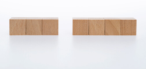Blank wooden blocks on white background