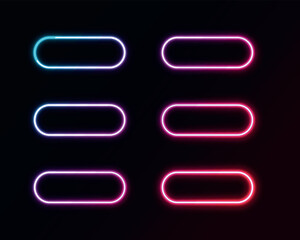 Neon light in the shape geometric rectangle vector illustration.