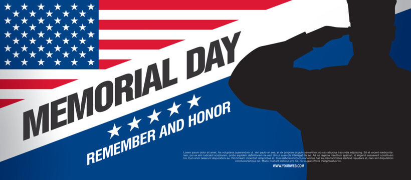 Memorial day banner design. Vector illustration