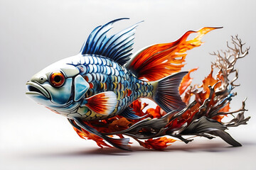 tropical fish isolated on white