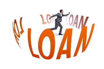 Debt and loan concept with businessman