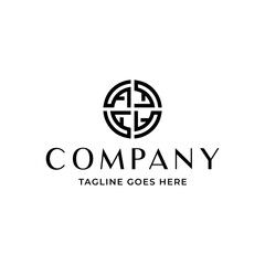 beautiful luxury letter A monogram in circle shape, elegant circular letter A logo template