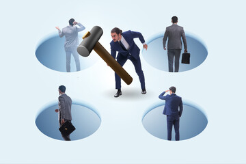 Game of mole hole in the business environment