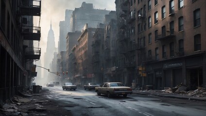 A dystopian portrayal of New York. Generative AI
