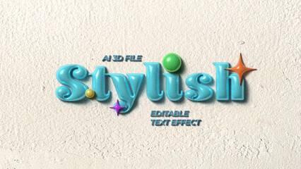 Stylish 3d inflate editable text effect	