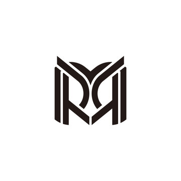 Letter MR RM owl monogram logo template