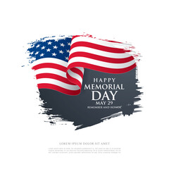 Memorial day banner design. Vector illustration