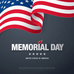 Memorial day banner design. Vector illustration