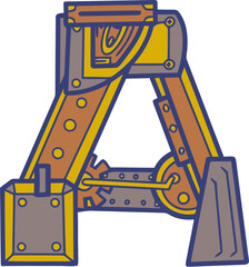 Machine Font Letter A