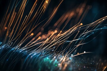closeup of a fiber optic abstract background
