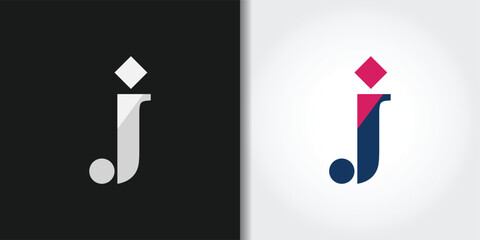 classic letter j logo set - obrazy, fototapety, plakaty