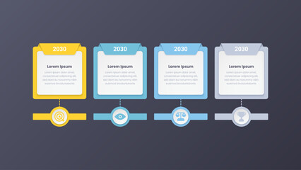 Timeline Infographic design template with 4 steps