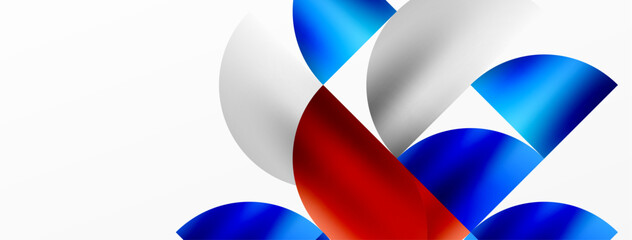 Minimalist geometric background featuring metallic round triangles, delivering sleek and modern visual aesthetic with emphasis on clean, metallic forms for wallpaper, banner, background, landing page