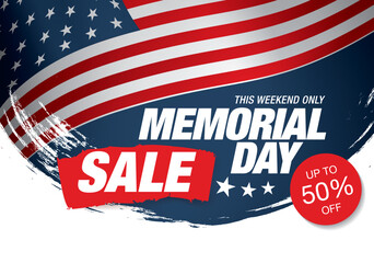 Memorial day sale banner template design