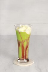 chocolate avocado juice with vanilla ice cream