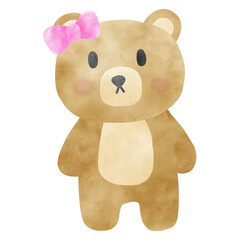 Baby bear characters on white background 