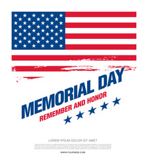 Memorial day banner design. Vector illustration