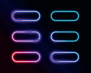 Neon light in the shape geometric rectangle vector illustration.