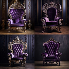 Classical magnificent armchair purple