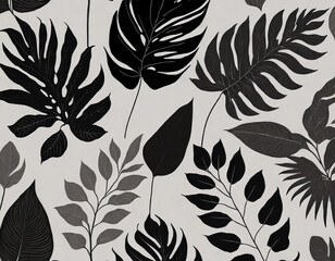 tropical leaf,leaves collection for design with dark color.creative and minimal art nature background.decoration pattern