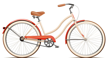 Fototapeta premium Vintage cream and orange bicycle