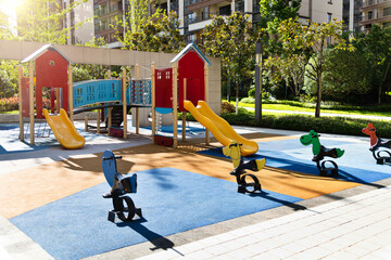 Children playground near apartments building