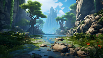 waterfall,waterfall in the forest,waterfall in the jungle,Majestic Waterfall Bliss: Nature's Cascade in the Forest,Cascading Beauty: Hidden Waterfall in the Forest