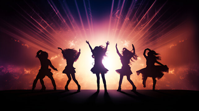Silhouette of an idol group | generative AI