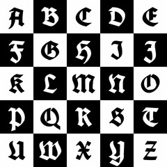 set of icons alphabet a-z