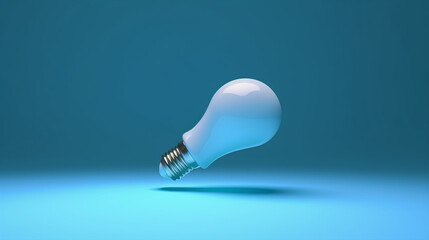 3D Render of Isolated Object Light Bulb on Blue Background