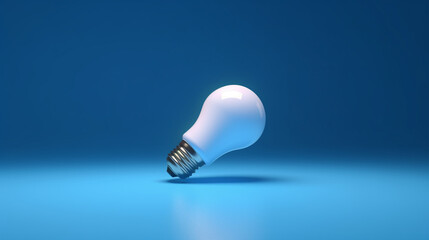 3D Render of Isolated Object Light Bulb on Blue Background