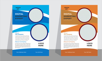  bundle of 10 templates of different colors  flyer template, modern business flyer template, abstract business flyer and creative design, IT company.