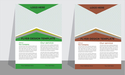 annual report brochure template. business brochure design template.modern blue and green design template for poster flyer brochure cover. Graphic design layout with triangle graphic elements and space