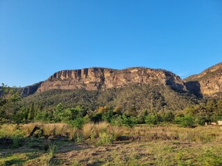 Sandstone Cliffs of the Capertee Valley near Glen Davis New South Wales Australia in the late afternoon