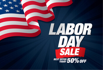 Labor day sale banner layout design